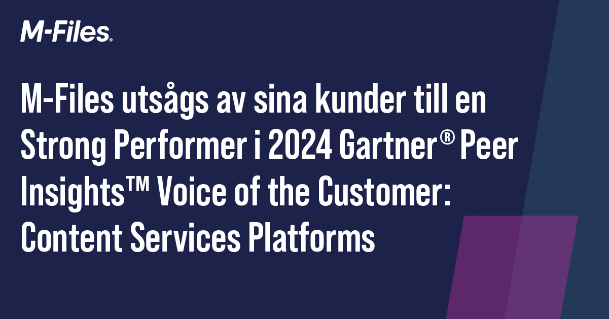 M-Files utnämnd till Gartner® Peer Insights™ 2024